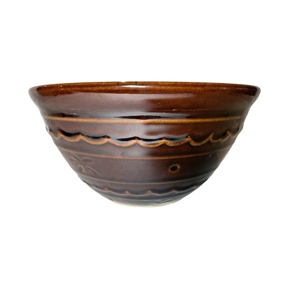 Vintage MarCrest Daisy Dot Oven Proof Stoneware Mixing Bowl 8" Round